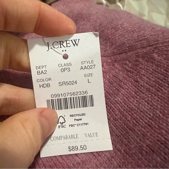 J crew heather dusty bloom Supersoft lambswool-blend crewneck sweater - Picture 4 of 4